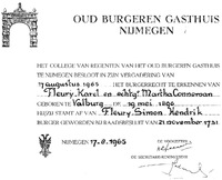 Erkenning Burgerrecht van Nijmegen